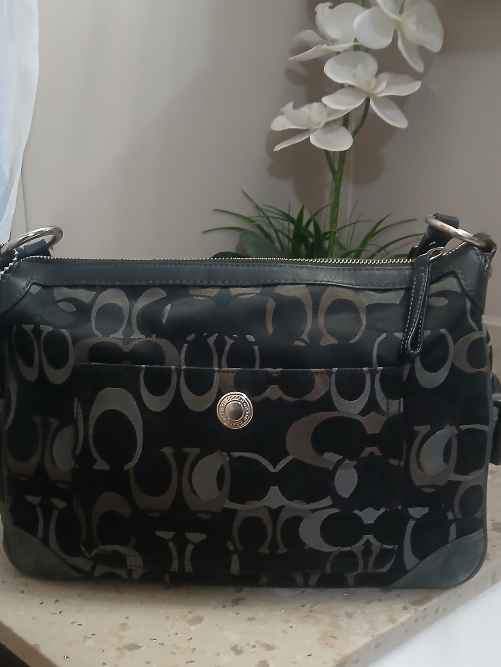 Vintage Y2K Coach Chelsea Signature Optic Canvas Shoulder Bag